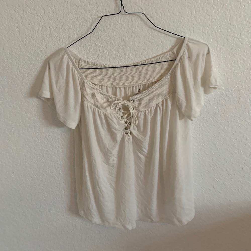 white off the shoulder top | American Eagle
